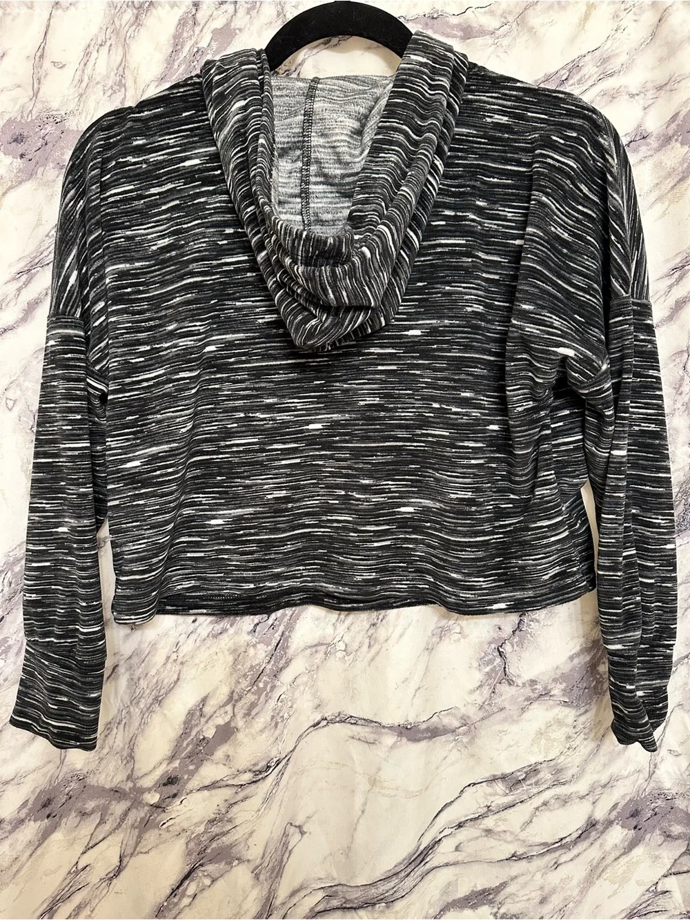 Justice Gray Striped Sleep Top with Multi Colored Logo